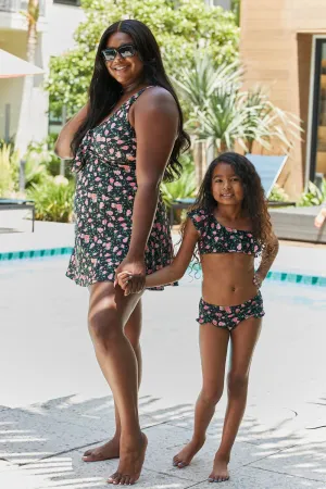 Hazel Blues® | Clear Waters Swim Dress in Black Roses: Adult
