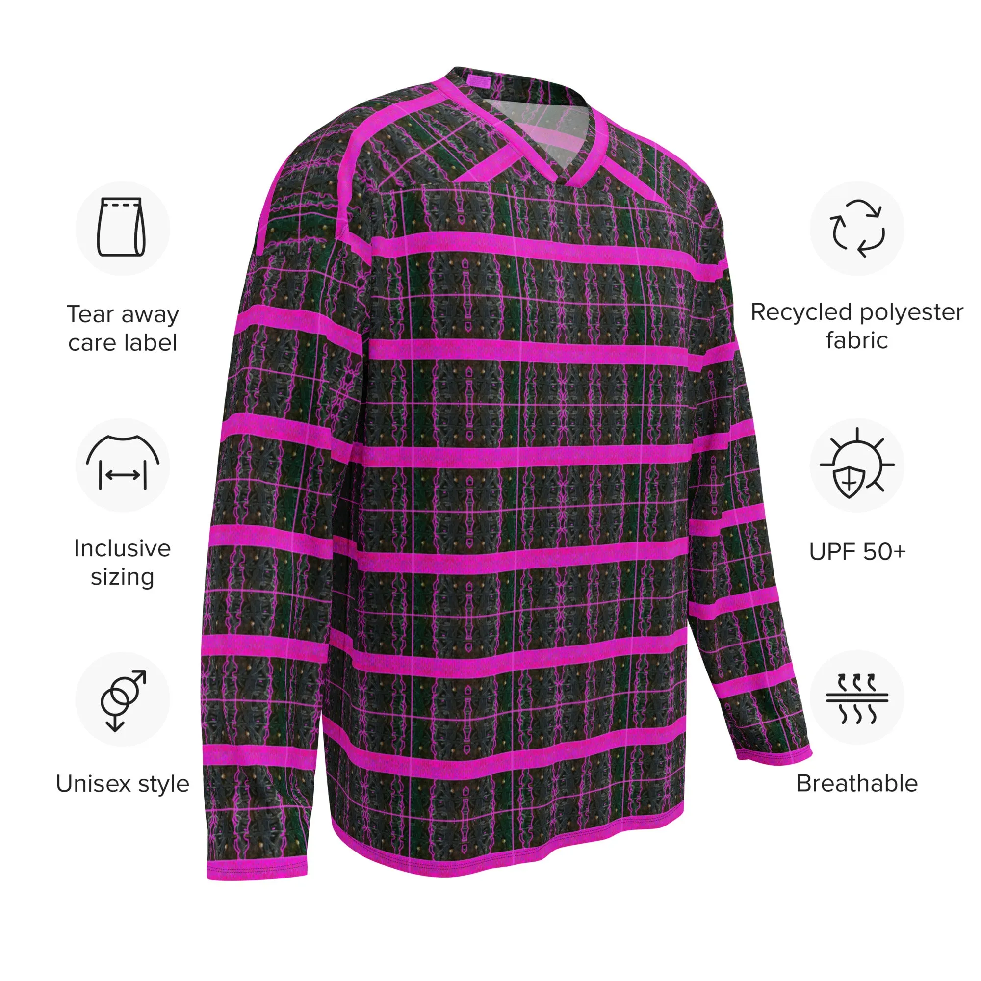 Hockey Jersey (Unisex)(Tree Link Stripe Pink Logo) RJSTH@Fabric#9 RJSTHS2024 RJS