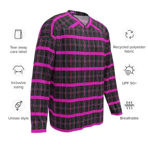 Hockey Jersey (Unisex)(Tree Link Stripe Pink Logo) RJSTH@Fabric#9 RJSTHS2024 RJS