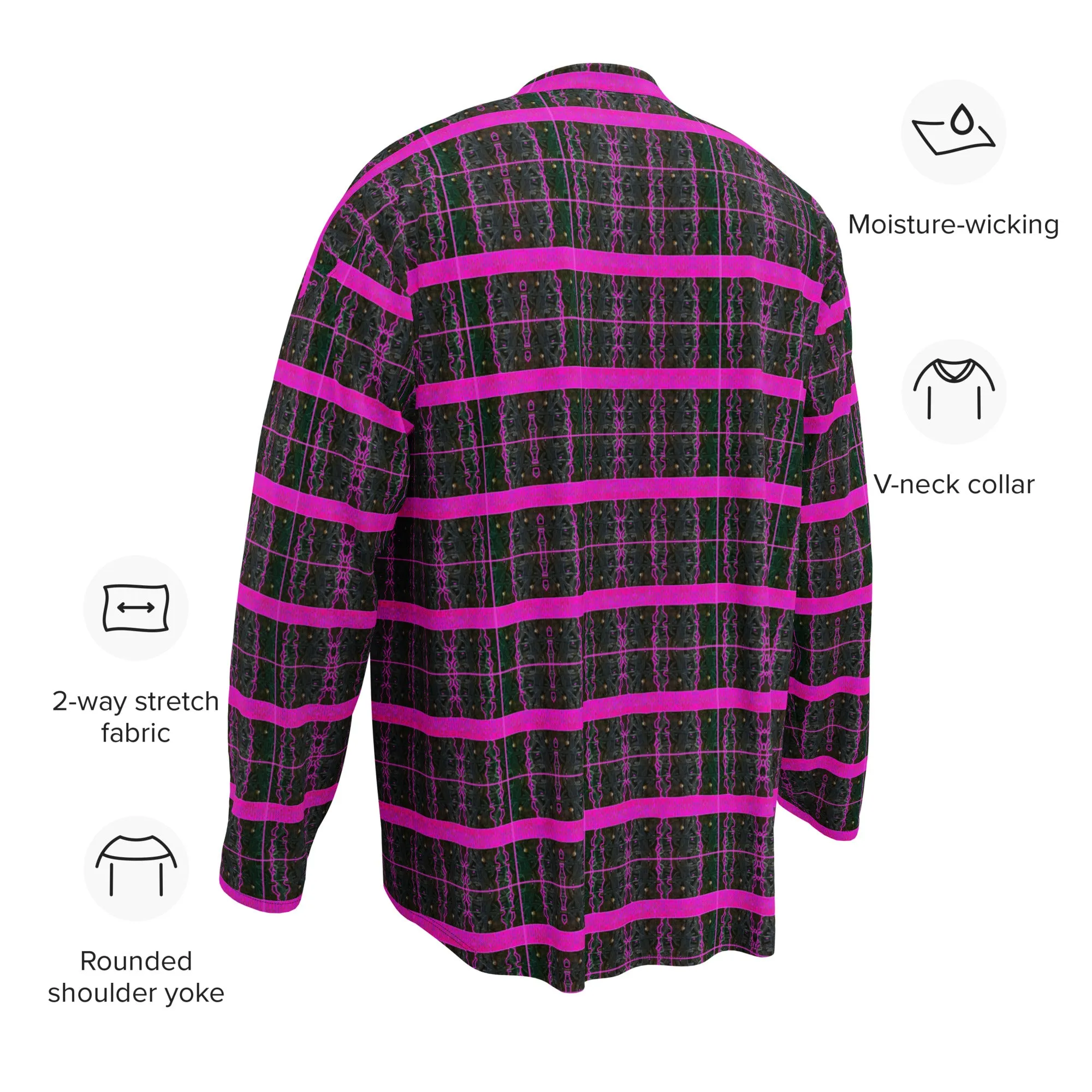 Hockey Jersey (Unisex)(Tree Link Stripe Pink Logo) RJSTH@Fabric#9 RJSTHS2024 RJS