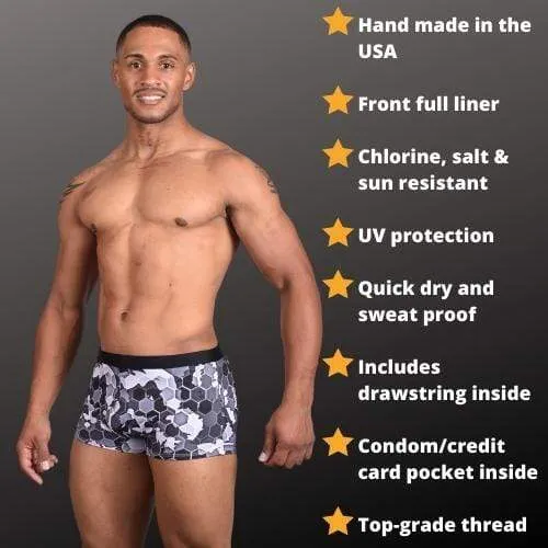Honeycomb Camo Trunks Swimsuit