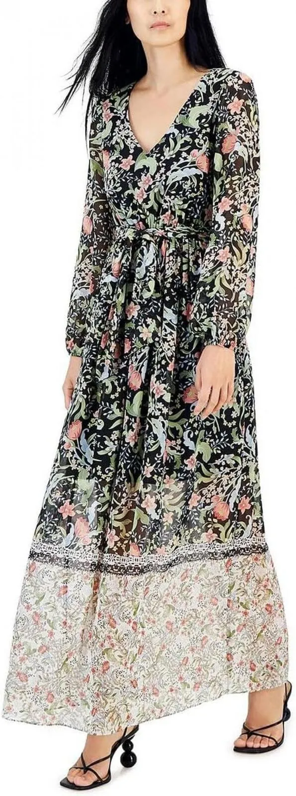 INC International Concepts Womens Tie Waist Long Maxi Dress 10849425
