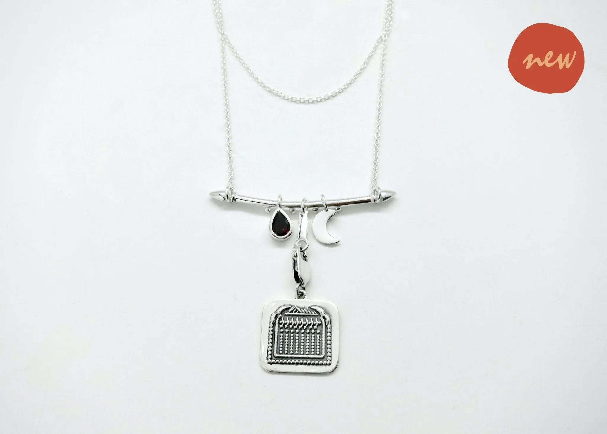 Indian folk art charm necklace