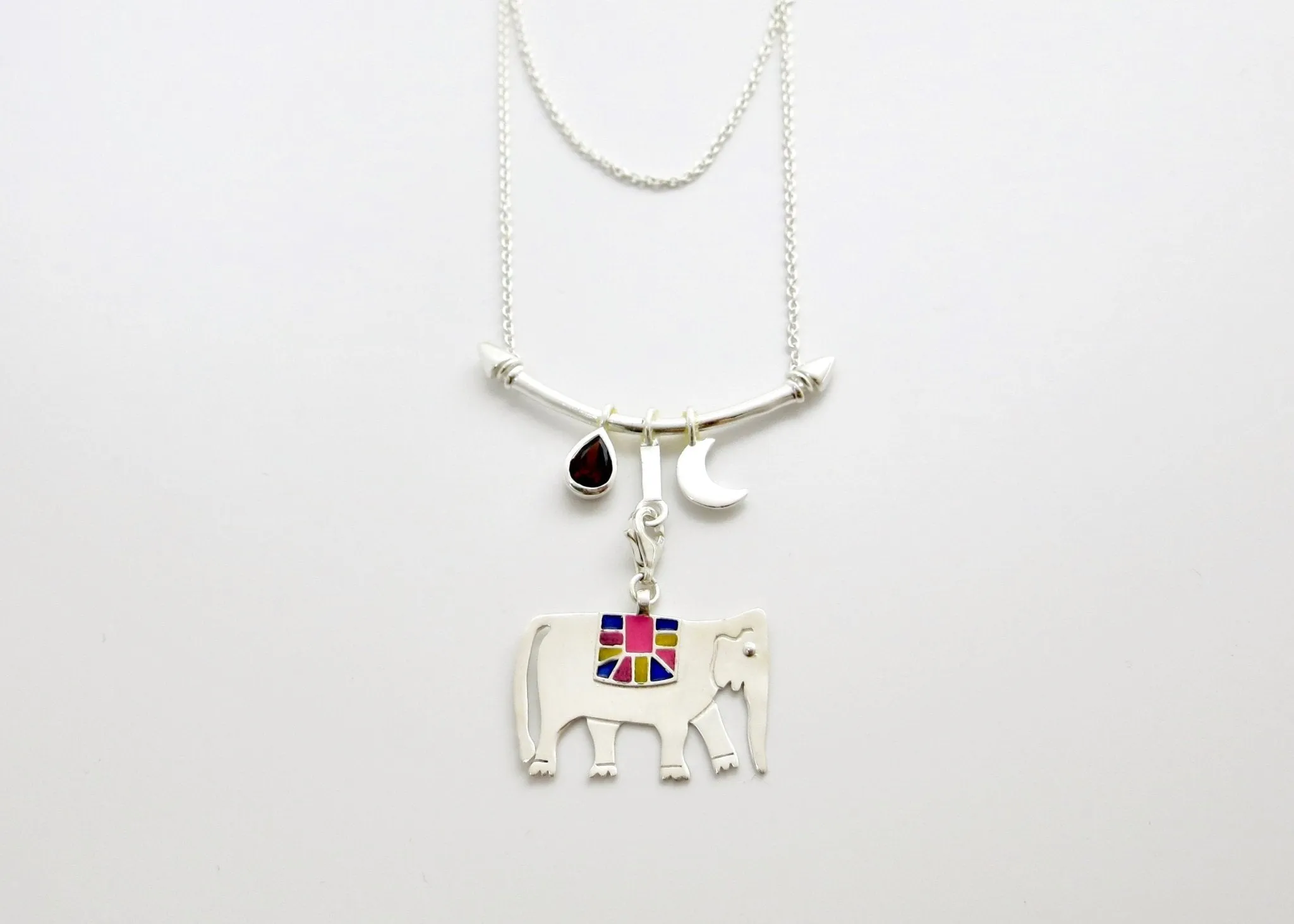 Indian folk art charm necklace