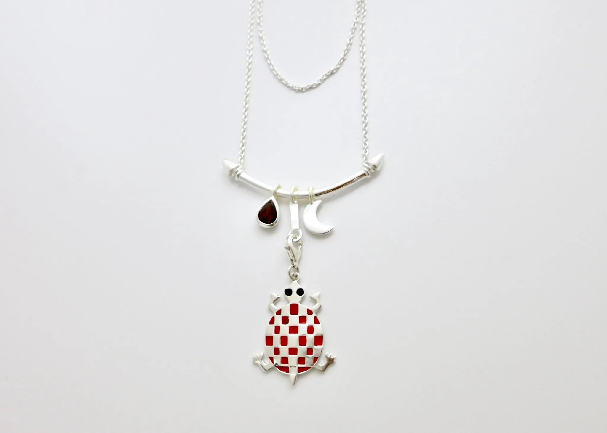 Indian folk art charm necklace