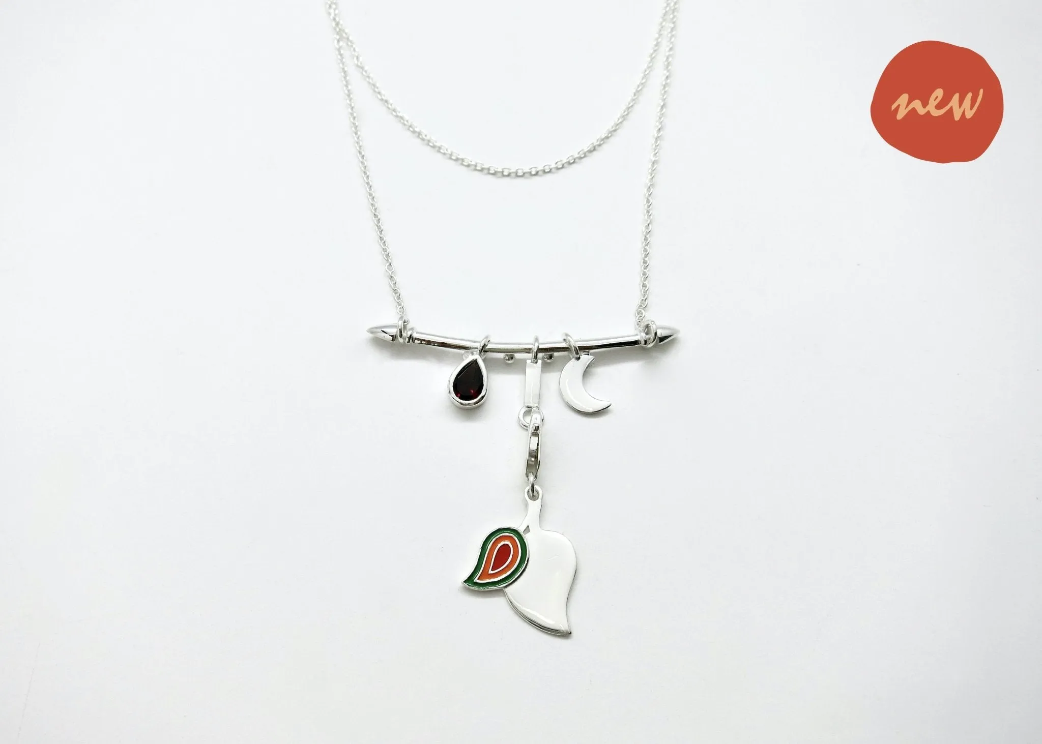 Indian folk art charm necklace
