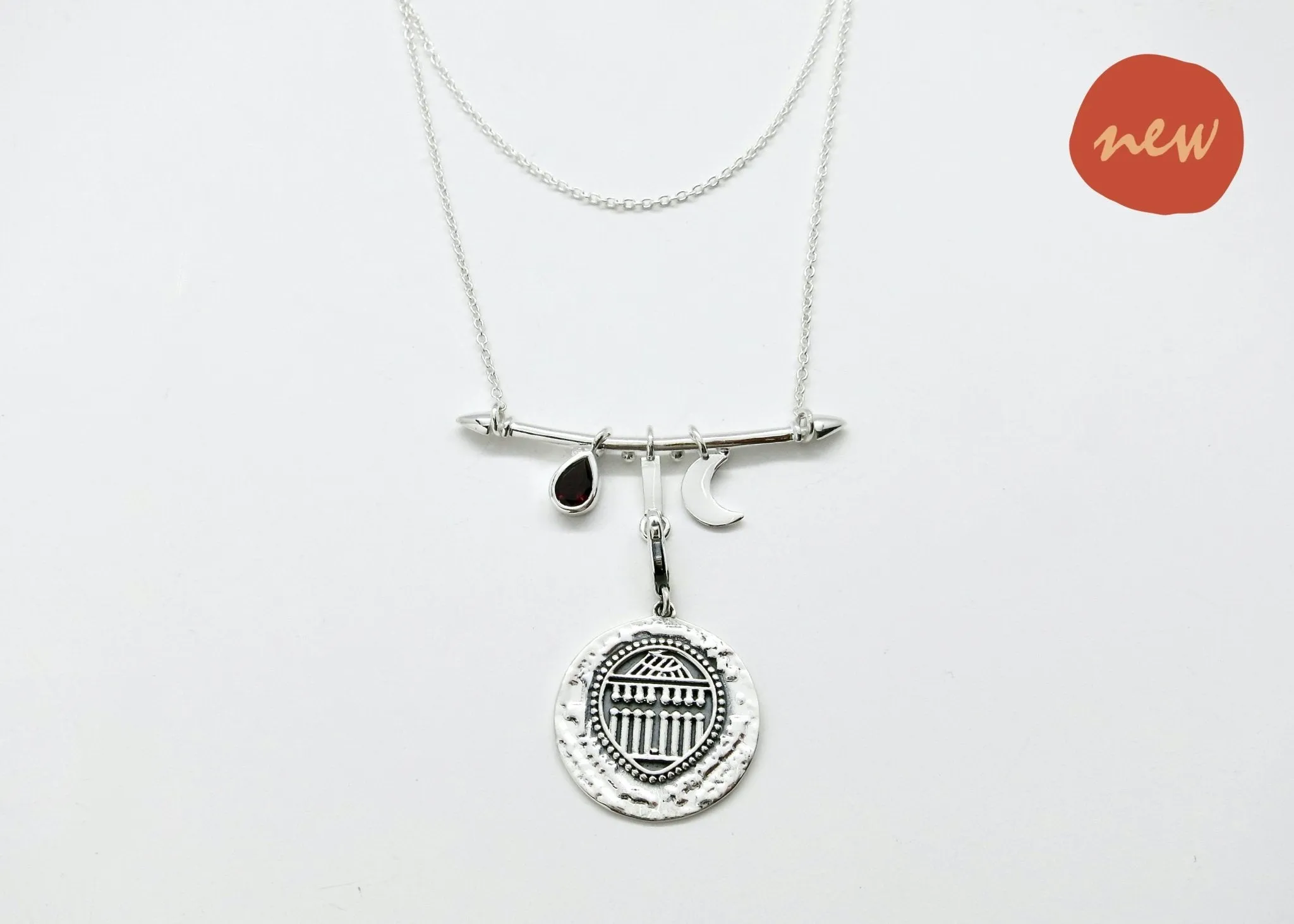 Indian folk art charm necklace