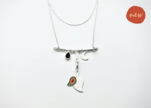 Indian folk art charm necklace
