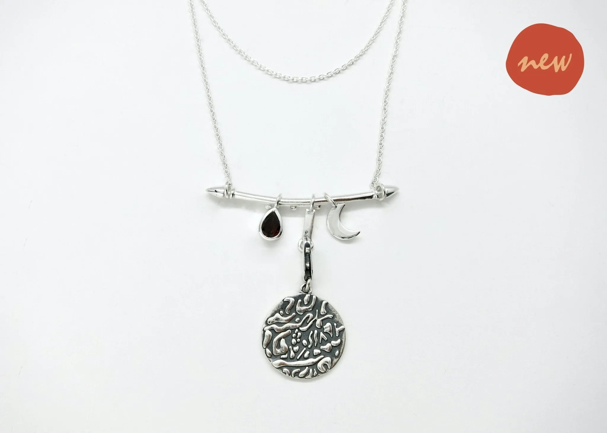 Indian folk art charm necklace