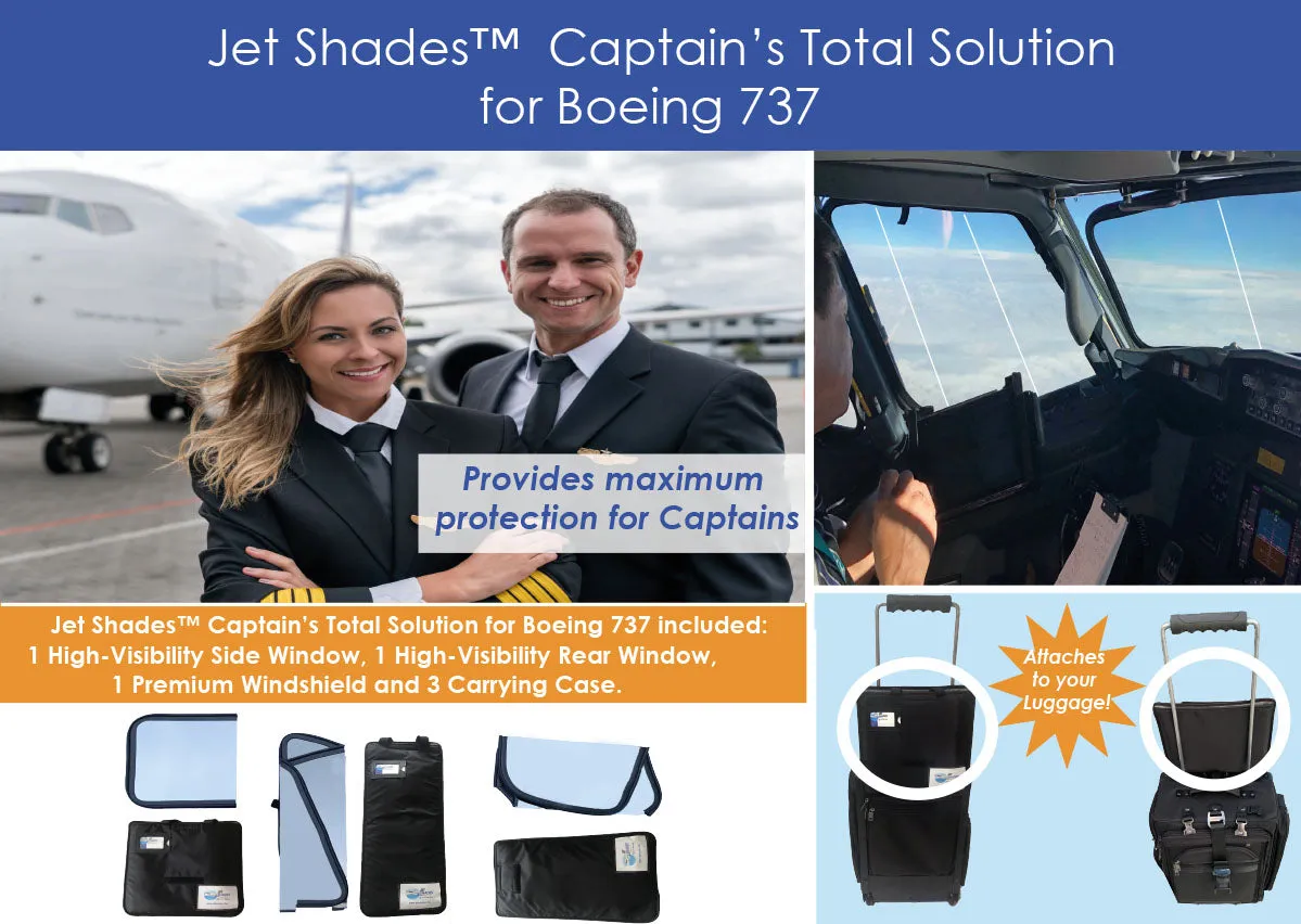 Jet Shades™ Commercial Pilot Solutions for Boeing 737 Pilots