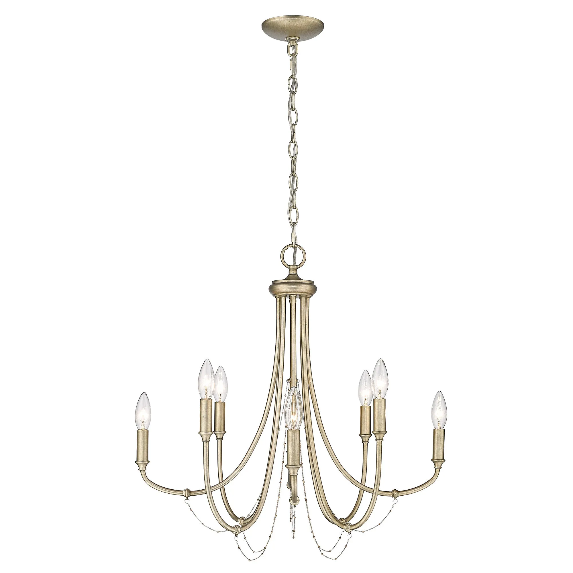 Kamila 8 Light Chandelier in White Gold