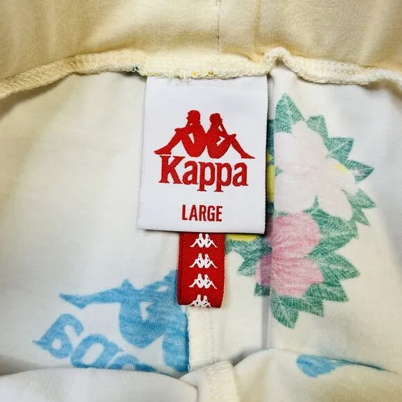 Kappa Authentic Bengkulu XL Shirt, Large Bike Short Set Hawaiian Floral Womens