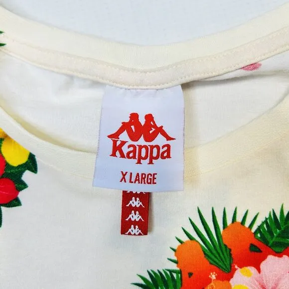Kappa Authentic Bengkulu XL Shirt, Large Bike Short Set Hawaiian Floral Womens