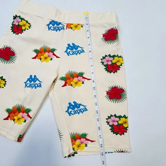 Kappa Authentic Bengkulu XL Shirt, Large Bike Short Set Hawaiian Floral Womens