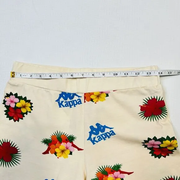 Kappa Authentic Bengkulu XL Shirt, Large Bike Short Set Hawaiian Floral Womens