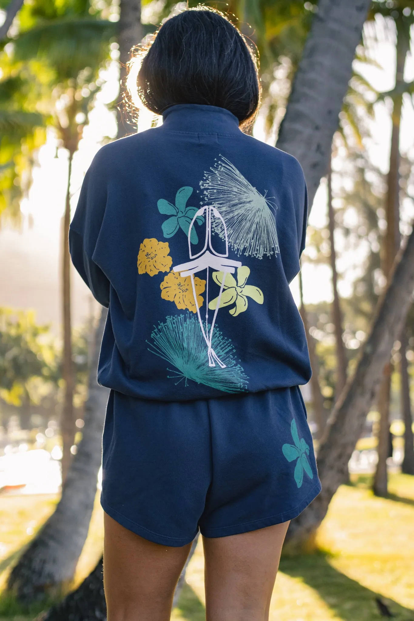 Kealopiko Moi   Pua | Drawstring Shorts - navy