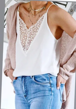 Kristin Lace Front Cami Top