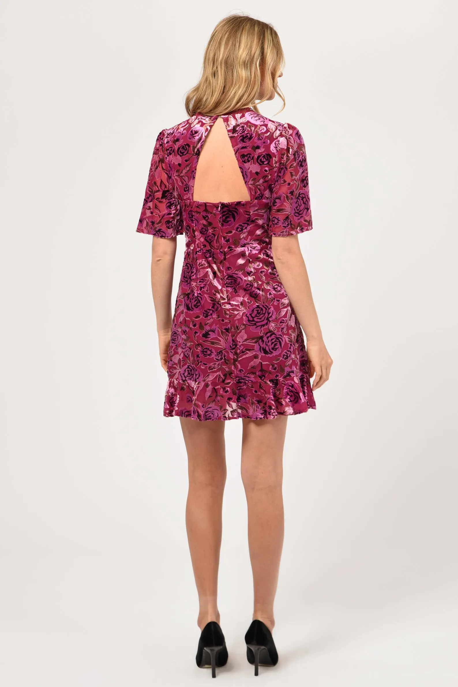 Larita Velvet Burnout Mini Dress