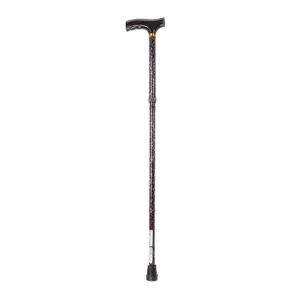 Lightweight Adjustable Folding Cane with T Handle, Black Floral - 1 Each