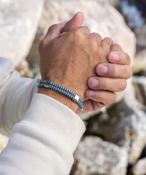 Little Lewis DBL Rope Bracelet in Sky/Navy