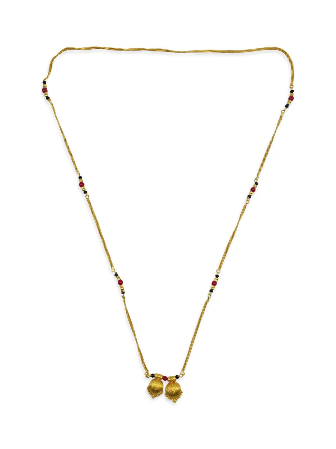 Long Mangalsutra Designs fancy gold mangalsutra vati pendant red & black beads gold chain