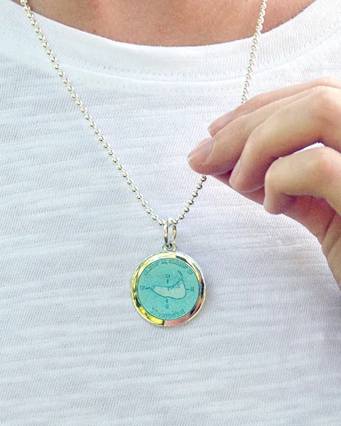 Medium Colby Davis St. Christopher Charm in French Blue