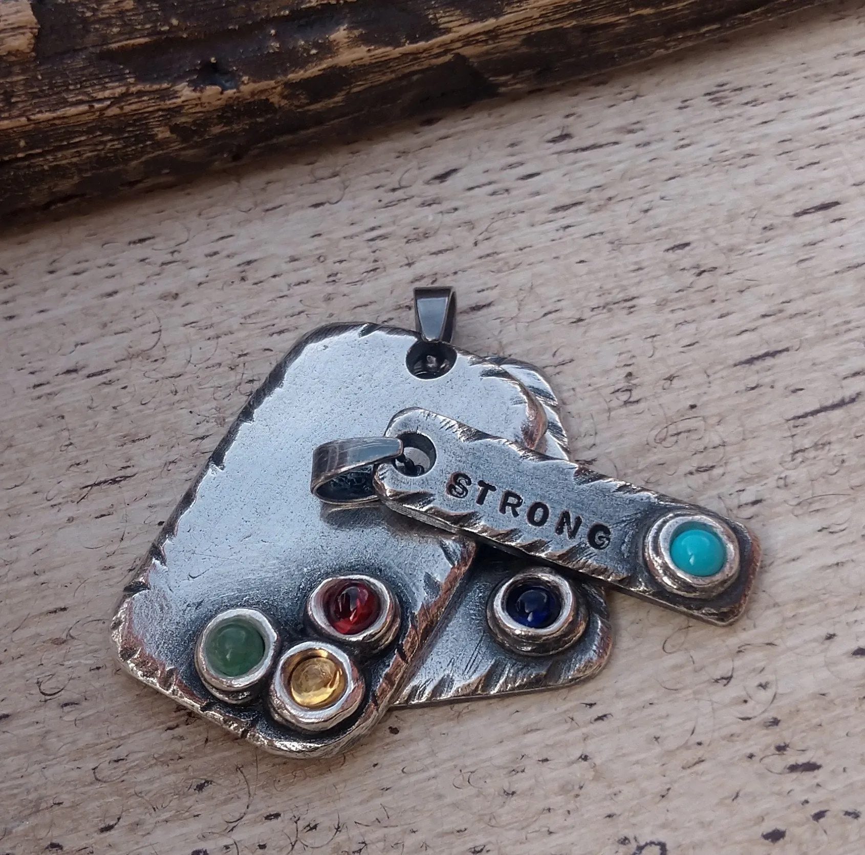 Mens Family Birthstone Necklace Pendant | Mens Birthstone Jewelry