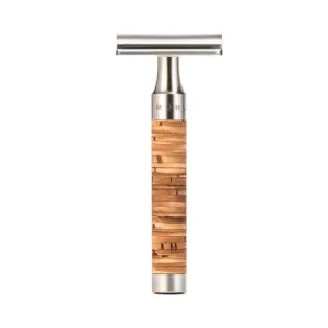 MÜHLE ROCCA Safety Razor, Stainless Steel & Birch Bark