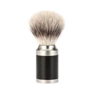 MÜHLE ROCCA Shaving Brush, Silvertip Fibre, Stainless Steel & Black