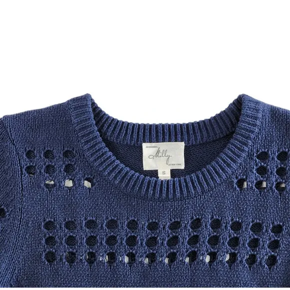 Milly Sweater Dress Womens Size 8 Mini Pullover Blue Office Career