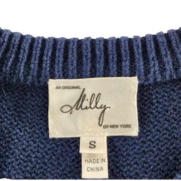 Milly Sweater Dress Womens Size 8 Mini Pullover Blue Office Career