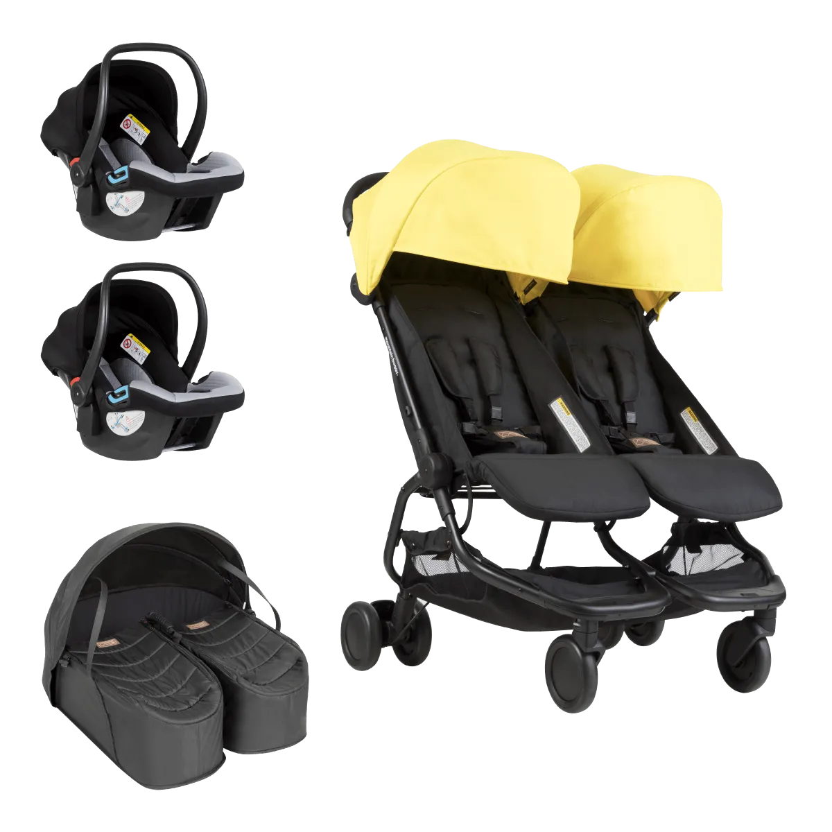 nano duo™ travel system and cocoon™ for twins bundle