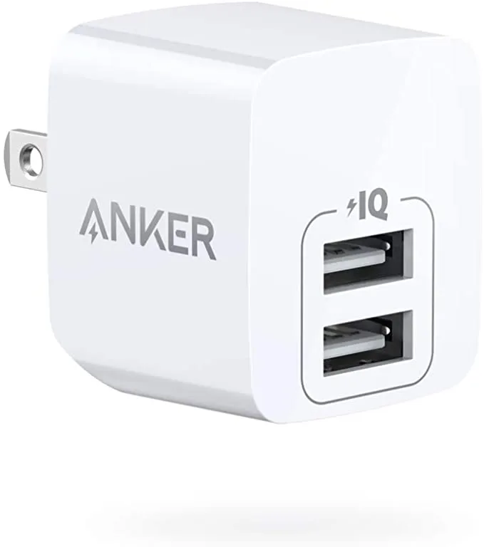 New in box! Anker USB Plug Charger, PowerPort mini Dual Port USB Charger, Super Compact Wall Charger, 2.4A Output for iPhone Xs/XS Max/XR/X/8/7/6/Plus, iPad Pro/Air 2/Mini 4, Samsung, and More