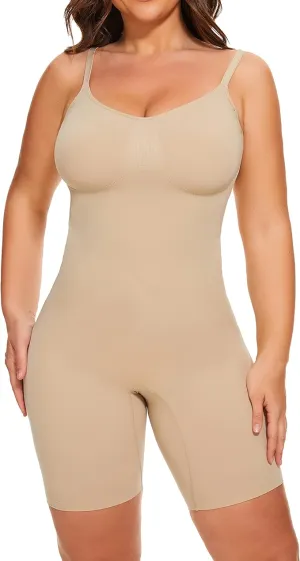 New Wizshapor Bodysuit Shapewear for Women Seamless Body Shaper Bodysuits Tummy Control Shape Wear Beige Sz L/XL
