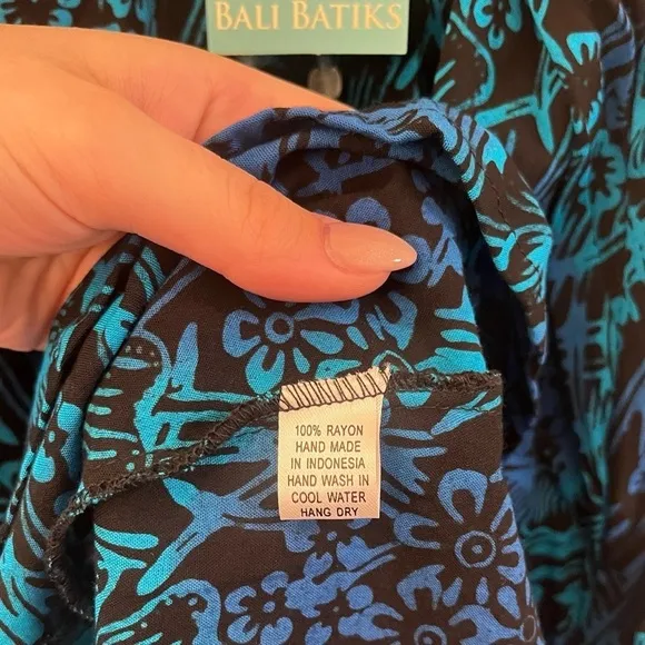 NWT Bali Batiks Sleeveless Dress &amp; Necklace