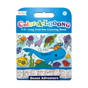 Ooly Color-A-Looong 5' Fold Out Kids Coloring Book - Ocean Adventure