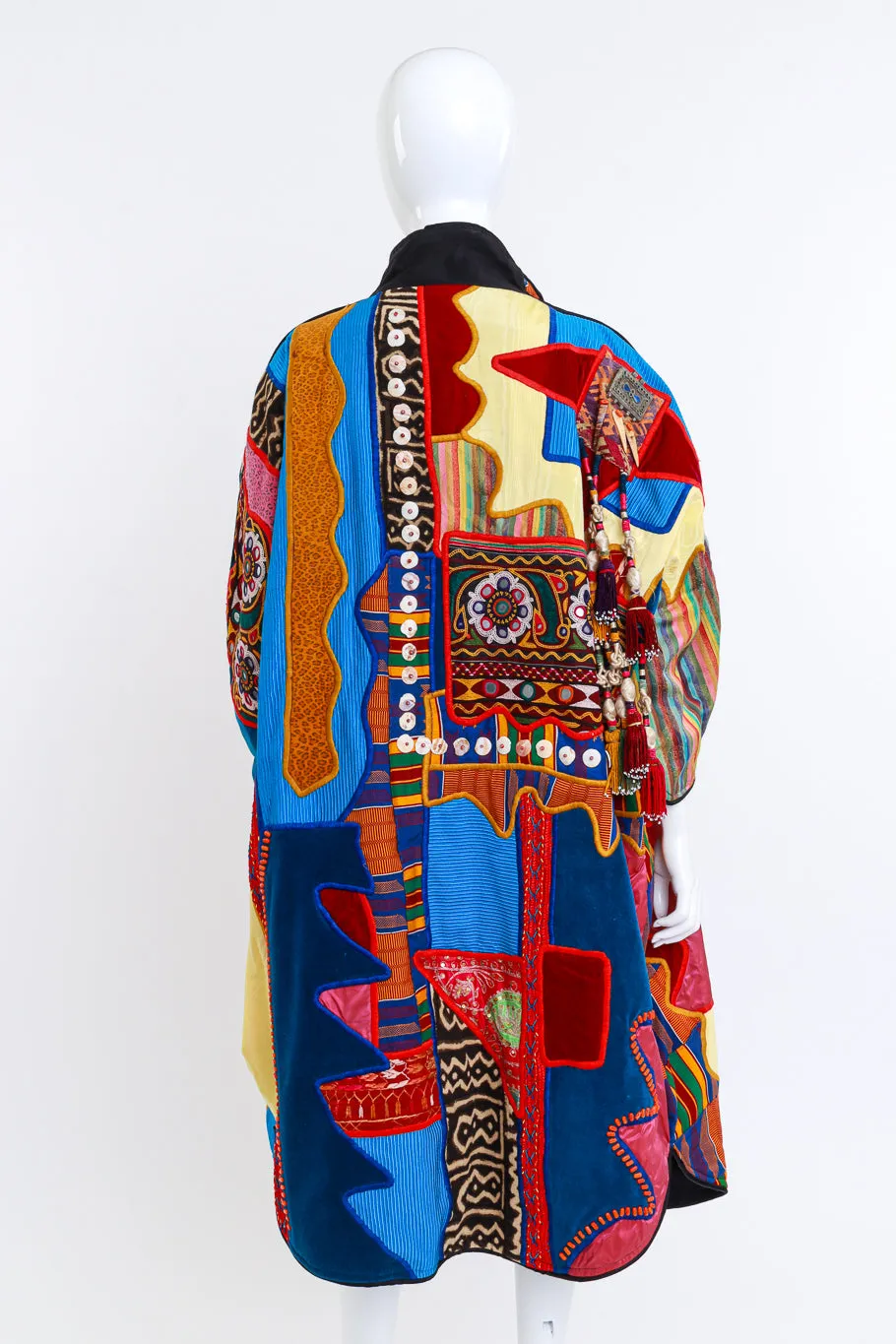 Patchwork Rope Tassel Coat