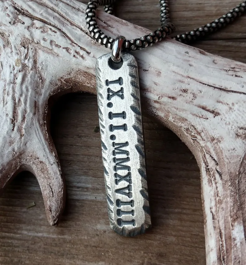 Personalized Bar Necklace | Sterling Silver Custom Bar Necklace