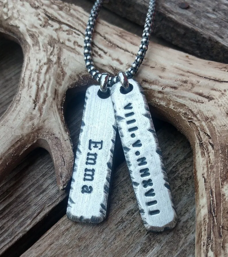 Personalized Bar Necklace | Sterling Silver Custom Bar Necklace