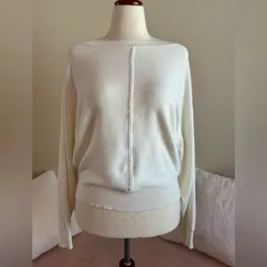 Philosophy Women’s Size XL Ivory Dolman Sleeve Boat Neck Sweater Loose Fit