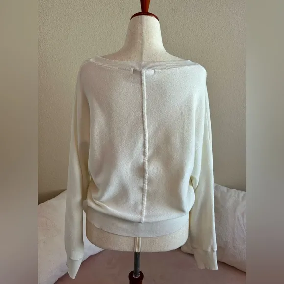 Philosophy Women’s Size XL Ivory Dolman Sleeve Boat Neck Sweater Loose Fit