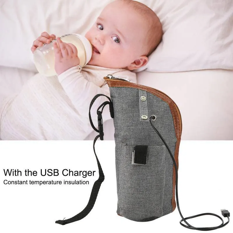 Portable Baby Warmers Bottle Holder USB Heating Travel Milk Bottle