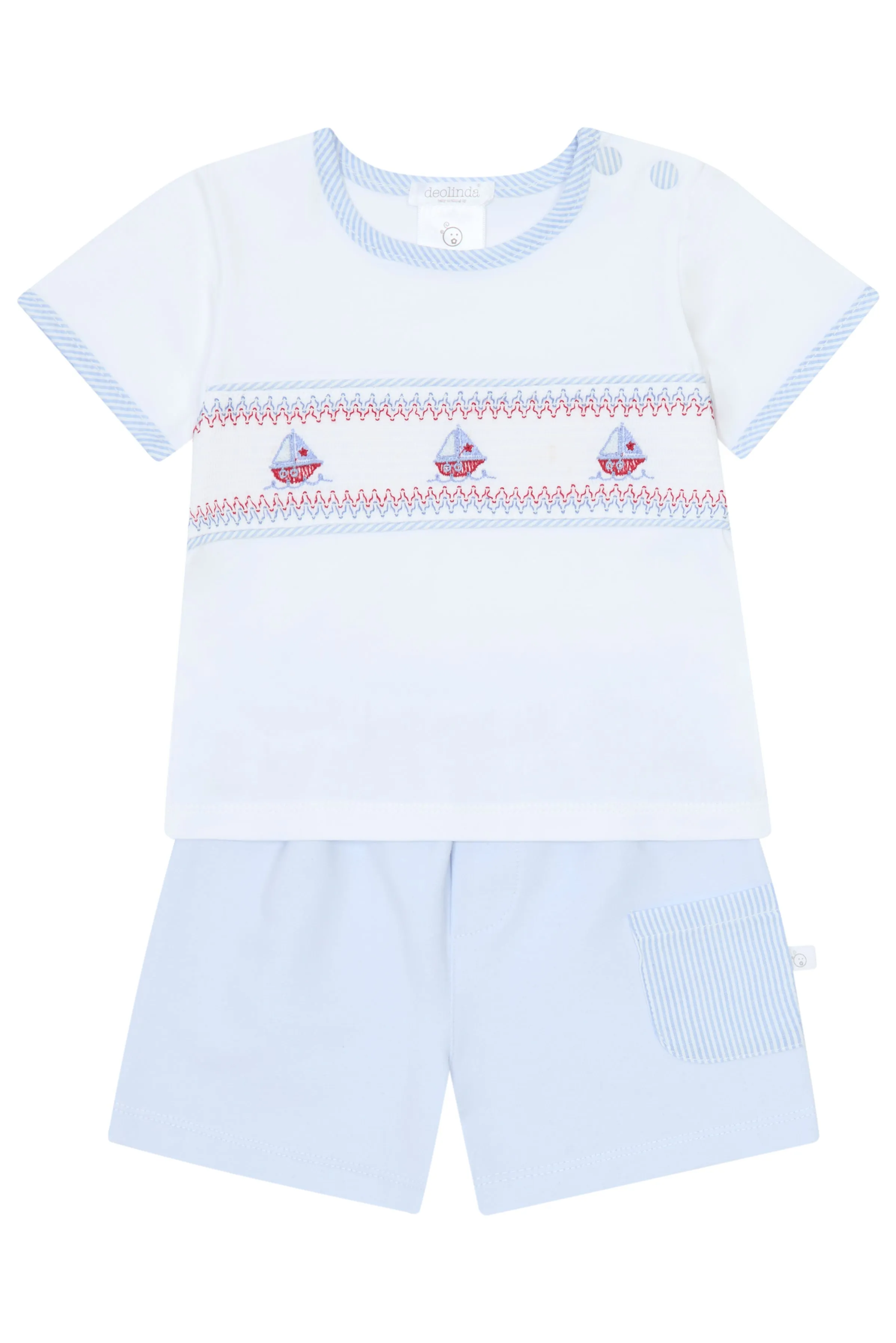 PREORDER "Rhodes" Blue Striped Sailboat T-Shirt & Shorts