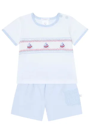 PREORDER "Rhodes" Blue Striped Sailboat T-Shirt & Shorts