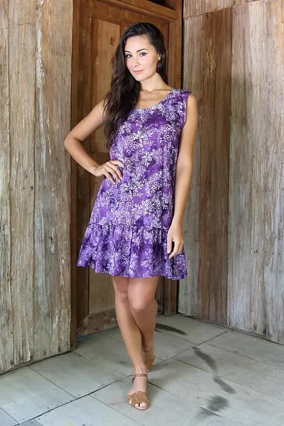 Purple Floral Batik Sundress