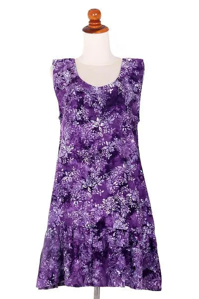 Purple Floral Batik Sundress