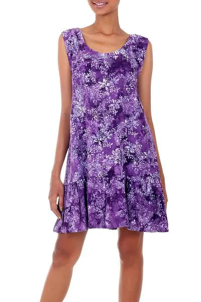 Purple Floral Batik Sundress