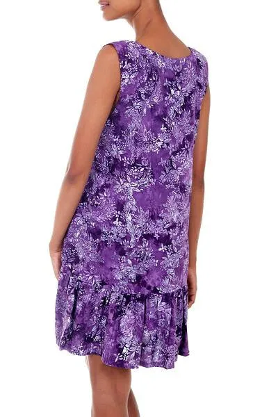 Purple Floral Batik Sundress