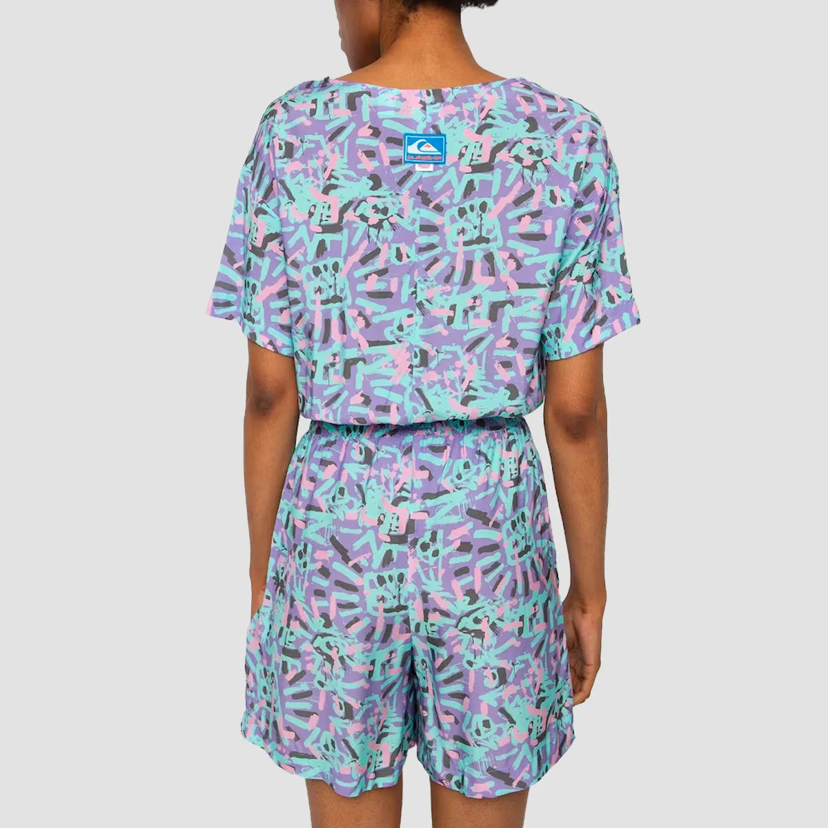 Quiksilver x Stranger Things Lenora Woven Romper Dress Warpaint Marlin - Womens