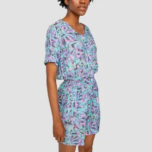 Quiksilver x Stranger Things Lenora Woven Romper Dress Warpaint Marlin - Womens